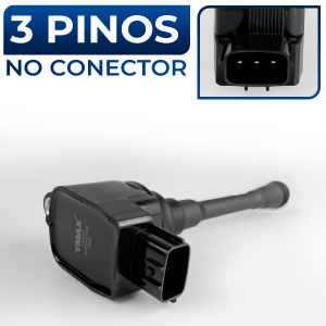 Kit 3 Bobinas de Ignição Renault Kwid Sandero Logan 1.0 3cc Flex 3 Pinos 2017 2018 2019 2020 2021