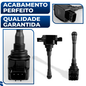 Kit 3 Bobinas de Ignição Renault Kwid Sandero Logan 1.0 3cc Flex 3 Pinos 2017 2018 2019 2020 2021