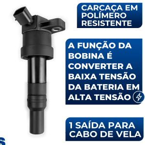Kit 3 Bobinas Ignição HB20 Hb20s Picanto 1.0 Flex 2011 2012 2013 2014 2015 2016 2017 2018 2019 2020