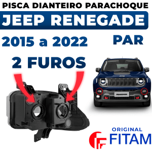 Par Pisca Seta Do Parachoque Jeep Renegade 2018 2019 2020 2021 2022 Original Fitam Direito Esquerdo