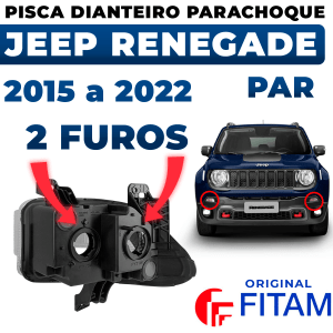 Par Pisca Seta Do Parachoque Jeep Renegade 2018 2019 2020 2021 2022 Original Fitam Direito Esquerdo