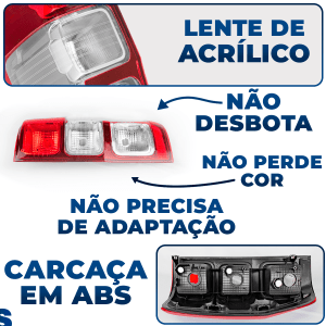Lanterna Traseira Ford Ranger Cristal  2012 2013 2014 2015 2016 2017 2018 2019 2020 2021 2022 2023