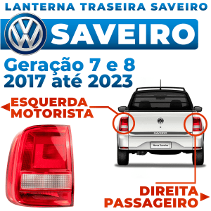 Lanterna Traseira Saveiro G7 2017 2018 2019 2020 2021 Robust Bicolor Esquerdo ou Direito Original FITAM