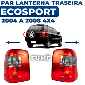 Par Lanterna Traseira Fumê EcoSport 4x4 4WD 2.0 2004 2005 2006 2007