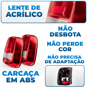 Par Lanterna Traseira Saveiro G7 2017 2018 2019 2020 2021 Robust Cristal Bicolor Direito Esquerdo Original FITAM