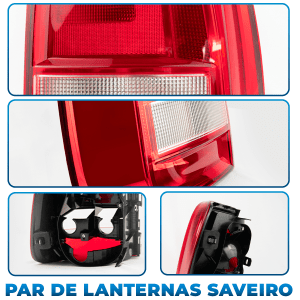 Par Lanterna Traseira Saveiro G7 2017 2018 2019 2020 2021 Robust Cristal Bicolor Direito Esquerdo Original FITAM