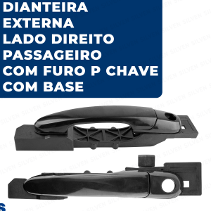 Maçaneta Dianteira Direita Externa com Base Suporte Tucson Furo