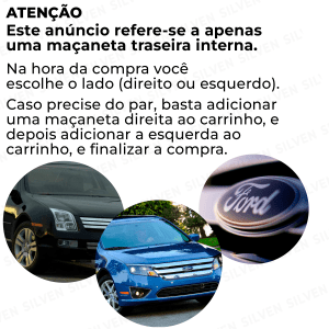 Maçaneta Puxador de Porta Interna Traseira do Ford Fusion de 2006 a 2012