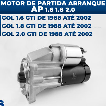 Motor de Arranque Partida AP Gol G2 G3 G4 1.6 1.8 2.0 1988 1989 1990 1991 1992 1993 1994 1995 1996 1997 1998 1999 2000 2001 2002