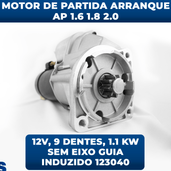 Motor de Arranque Partida AP Parati 1.0 1.6 1.8 2.0 1988 1989 1990 1991 1992 1993 1994 1995 1996 1997 1998 1999 2000 2001 2002