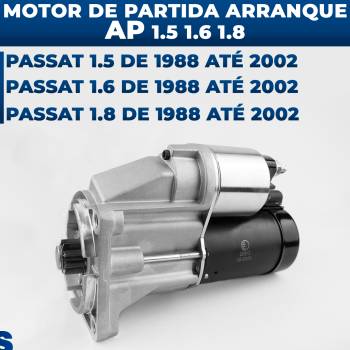 Motor de Arranque Partida AP Passat 1.5 1.6 1.8 1988 1989 1990 1991 1992 1993 1994 1995 1996 1997 1998 1999 2000 2001 2002 