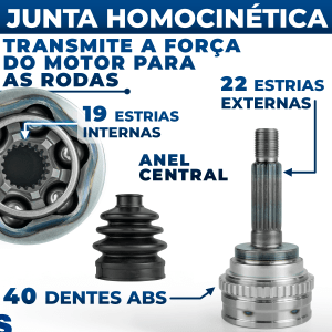 Junta Homocinética Chery QQ 1.1 2011 2012 2013 2014 ABS Trava Central