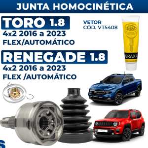 Junta Homocinética Toro Renegade 1.8 4x2 flex Automático 2016 2017 2018 2018 2019 2020 2021 2022 2023