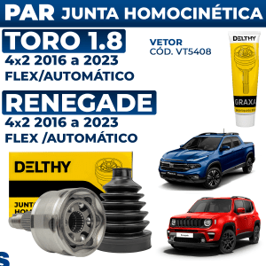 Par Junta Homocinética Toro Renegade 1.8 4x2 Flex Automático 2016 2017 2018 2019 2020 2021 2022