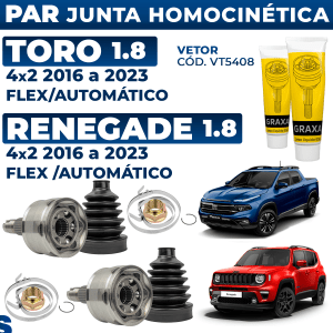 Par Junta Homocinética Toro Renegade 1.8 4x2 Flex Automático 2016 2017 2018 2019 2020 2021 2022
