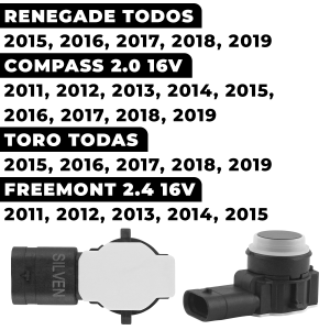 Sensor Estacionamento Traseiro Pdc Renegade Compass Toro 3 Pinos