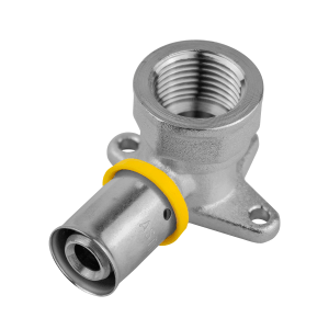 Cotovelo 16mm Base Fixa P/ Tubo Pex Gás Rosca 1/2 Fêmea 