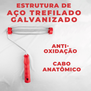 Suporte Para Rolo Com Gaiola 23cm Aço Trefilado Galvanizado