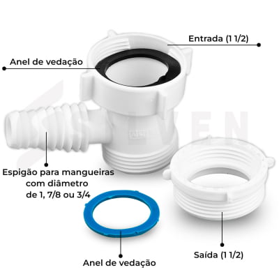 Adaptador Para Lava Louças E Saída Sifão Cano Da Pia