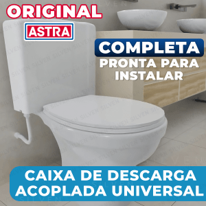 Caixa de Descarga Acoplada Completa Universal ASTRA Acionamento Simples 6L