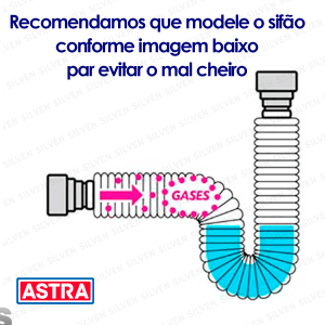 Sifão Copo Cromado Universal Sanfonado Flexível Pia Cozinha Astra