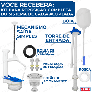 Kit Completo Caixa Acoplada Universal Superior Mu/s - Astra