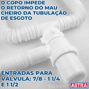 Sifão Universal Sanfonado Duplo Com Copo Astra