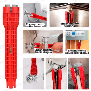Chave Hidráulica Multifuncional 8 Em 1 Instalação Pia Registro Encanamento