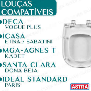Tampa Assento Sanitário Vogue Plus + 3 Blocos Cheirinho P/ Caixa Acoplada