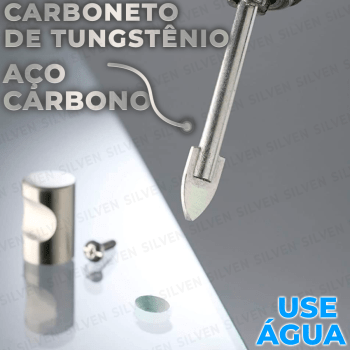 Kit Broca Para Vidro Porcelanato 3mm, 4mm, 5mm, 13mm Cortag