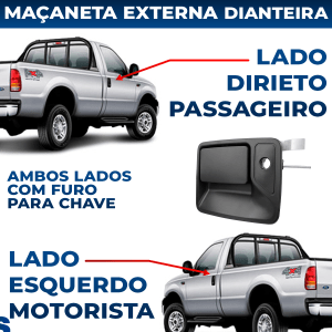 Maçaneta Puxador Porta F250 F350 Dianteira Externa Esquerda Direita F-12000 F-14000 F-16000