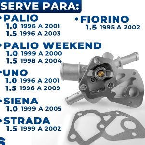 Carcaça Válvula Termostática Palio Siena 1.0 1.5 8v Fiasa 1996 até 2005