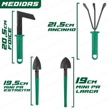 Kit Para Jardinagem Tesoura Poda Horta 10 Peças Com Maleta