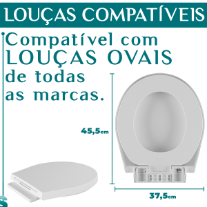 Assento Sanitário Almofadado Oval Fecha Suave + Gel Adesivo Cheirinho Lavanda