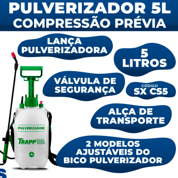 Pulverizador 5 Litros Lateral de Compressão Prévia SX-CS5 Trapp