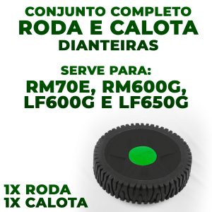 Roda Dianteira Para Cortador De Grama Trapp Wt-65s Mb 51e Rm E RM70E RM600G LF650G com Calota