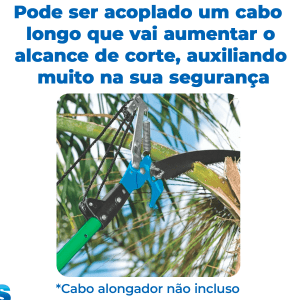 Serrote De Poda Profissional Serra e Poda de Galhos Altos de Arvores com Guilhotina Tesoura SILVEN