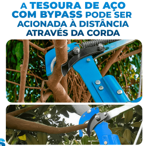 Serrote De Poda Profissional Serra e Poda de Galhos Altos de Arvores com Guilhotina Tesoura SILVEN