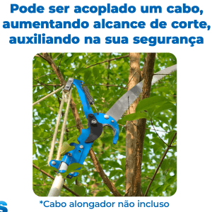 Serrote De Poda Profissional Serra e Poda de Galhos Altos de Arvores com Guilhotina Tesoura SILVEN