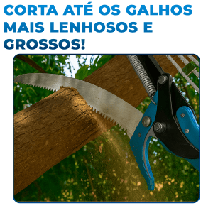 Serrote De Poda Profissional Serra e Poda de Galhos Altos de Arvores com Guilhotina Tesoura SILVEN