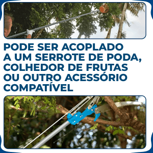 Serrote Podador Poda Galhos Altos Cabo Extensível Telescópico 3m