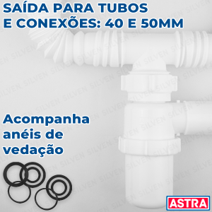 Sifão Universal Sanfonado Duplo Com Copo Astra