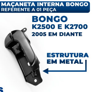 Maçaneta Interna Kia Bongo K2500 K2700 2005 2006 2007 2008 2009 2010 2011 2012 2013 2014 Até 2024