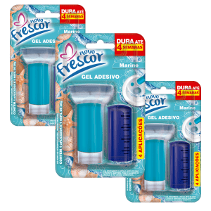Kit 3 Aplicador Gel Adesivo Detergente Sanitário Marine Refil 4 Aplicações 28g