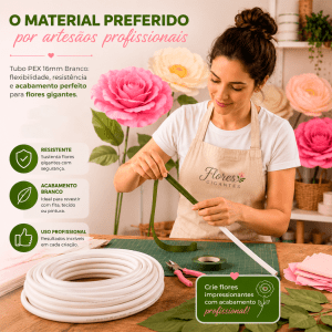Tubo PEX Moldável 16mm Branco - 5 Metros | Caule para Flor Gigante