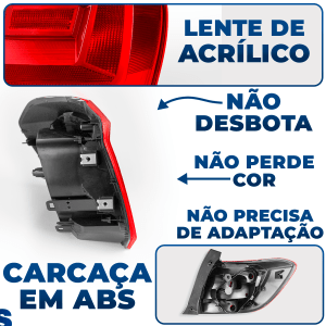 Lanterna Traseira Acrílico Gol G7 G8 Cristal 2017 2018 2019 2020 2021 2022 2022 2023