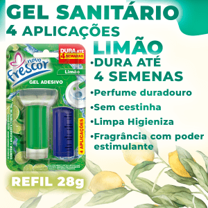 Kit 3 Aplicador Gel Adesivo Detergente Sanitário Limão Refil 4 Aplicações 28g