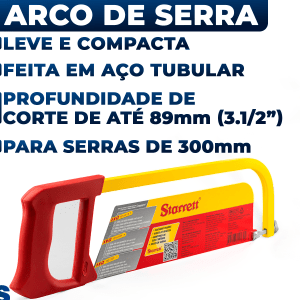 Arco De Serra Serrinha Manual Com Lâmina Bs 12 Pol. K140 Starrett