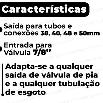 Sifão Sanfonado Universal Copo Preto - Astra