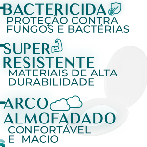 Assento Sanitário Oval Almofadado Slim + 3 Bloco Caixa Acoplada